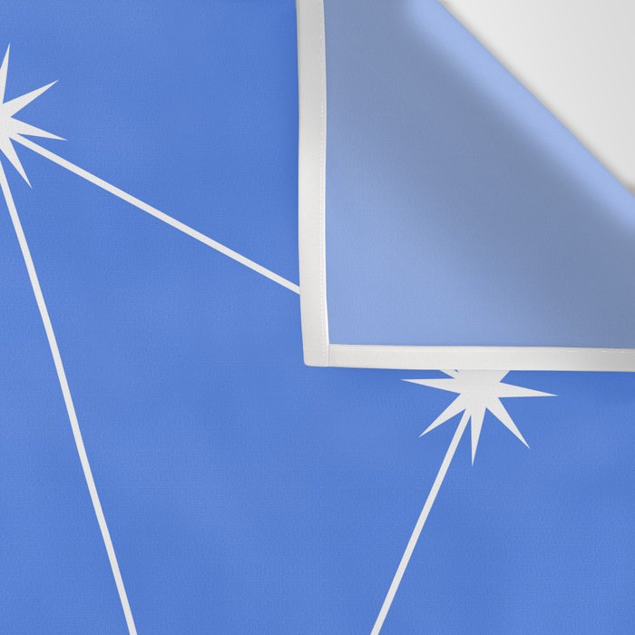 Libra Zodiac Star Constellation Line Art Bright Blue Wall Tapestry Gallery Image 3