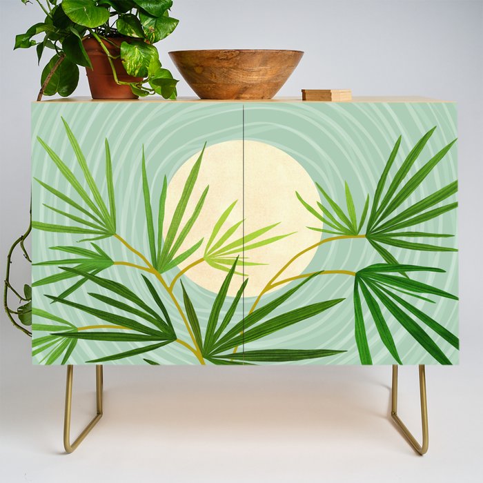 Midnight Moon Green Garden Scene Credenza Gallery Image 1