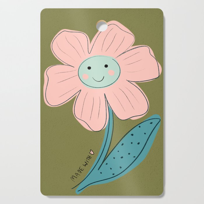 Made with Love- Flower Print  Cutting Board Gallery Image 1