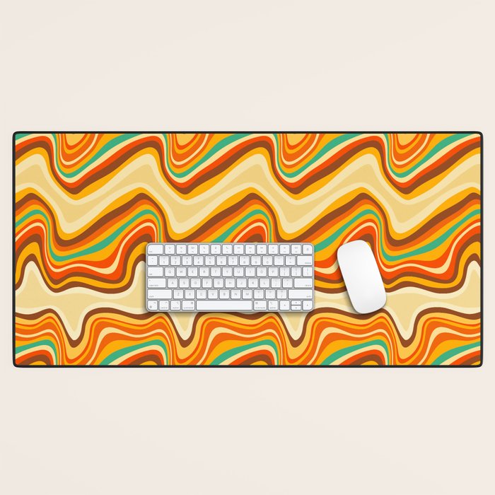 retro wave warm Desk Mat Gallery Image 1