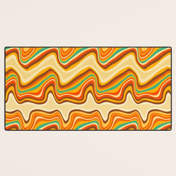 retro wave warm Desk Mat Gallery Image 3