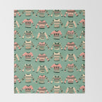 Christmas Sweaters - Vintage Blush Mint Palette Throw Blanket Gallery Image 2