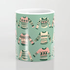 Christmas Sweaters - Vintage Blush Mint Palette Coffee Mug Gallery Image 4