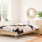 Black and White Checkered Daisy pattern  Duvet Cover Gallery Image 2