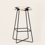 Black and White Checkered Daisy pattern  Stool Gallery Image 1
