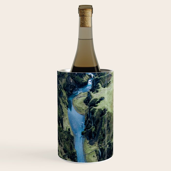 Aerial View of Fjaðrárgljúfur Canyon in Iceland Wine Chiller Gallery Image 1