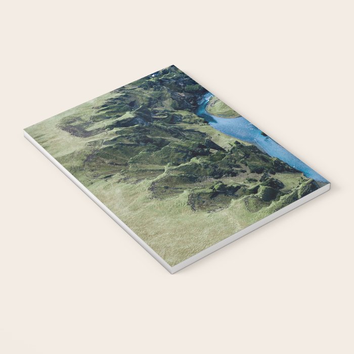 Aerial View of Fjaðrárgljúfur Canyon in Iceland Notebook Gallery Image 3