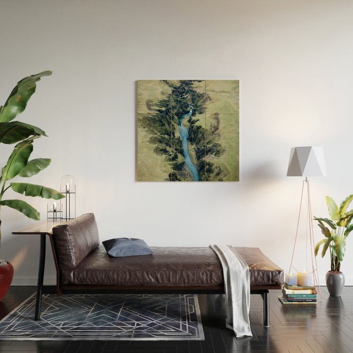 Aerial View of Fjaðrárgljúfur Canyon in Iceland Wood Wall Art Gallery Image 2
