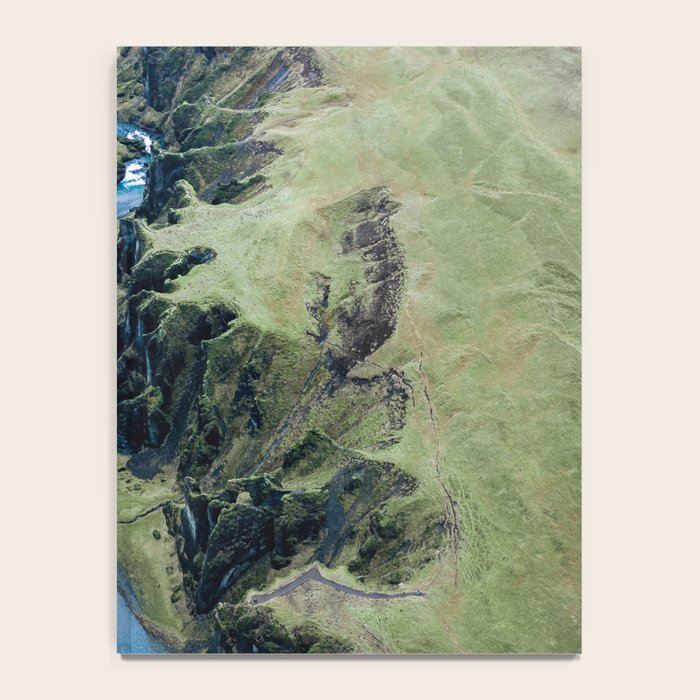 Aerial View of Fjaðrárgljúfur Canyon in Iceland Notebook Gallery Image 4