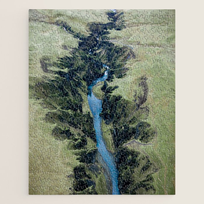 Aerial View of Fjaðrárgljúfur Canyon in Iceland Jigsaw Puzzle Gallery Image 1