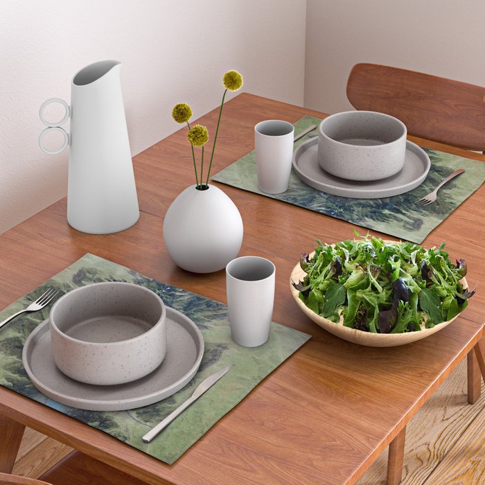 Aerial View of Fjaðrárgljúfur Canyon in Iceland Placemat Gallery Image 2