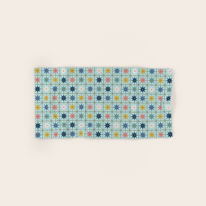 Moroccan Star Tile Pattern Bath Towel Gallery Image 1