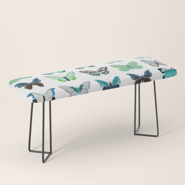 Green and Blue Butterflies Bench Gallery Image 1