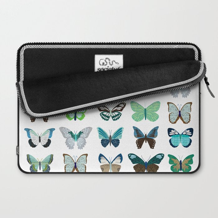 Green and Blue Butterflies Laptop Sleeve Gallery Image 2