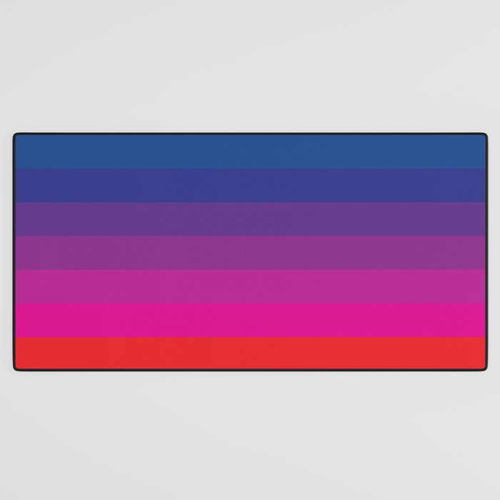  Classic 70s Vintage Style Retro Stripes - Funky Rainbow Desk Mat Gallery Image 3