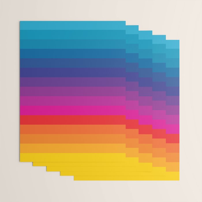  Classic 70s Vintage Style Retro Stripes - Funky Rainbow Wrapping Paper Gallery Image 3