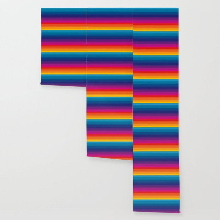  Classic 70s Vintage Style Retro Stripes - Funky Rainbow Wallpaper Gallery Image 3