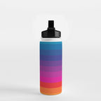  Classic 70s Vintage Style Retro Stripes - Funky Rainbow Water Bottle Gallery Image 2