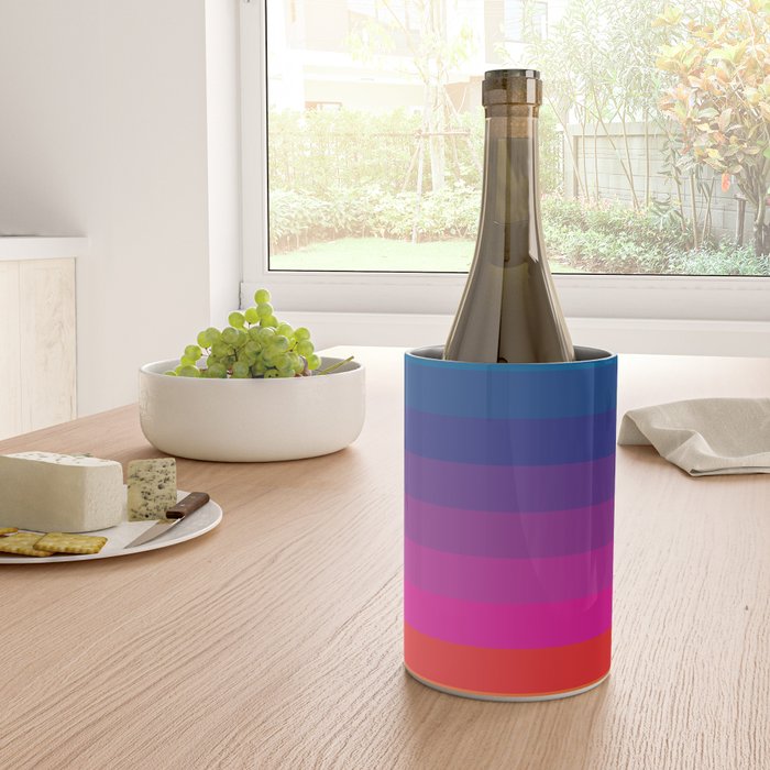  Classic 70s Vintage Style Retro Stripes - Funky Rainbow Wine Chiller Gallery Image 4