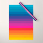  Classic 70s Vintage Style Retro Stripes - Funky Rainbow Wrapping Paper Gallery Image 1
