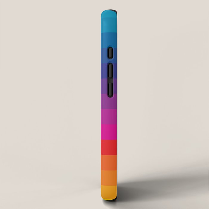  Classic 70s Vintage Style Retro Stripes - Funky Rainbow iPhone Case Gallery Image 2