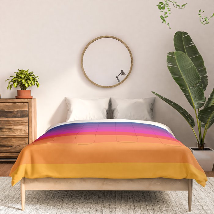  Classic 70s Vintage Style Retro Stripes - Funky Rainbow Comforter Gallery Image 3