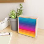  Classic 70s Vintage Style Retro Stripes - Funky Rainbow Mini Art Print Gallery Image 2