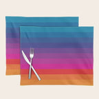  Classic 70s Vintage Style Retro Stripes - Funky Rainbow Placemat Gallery Image 1