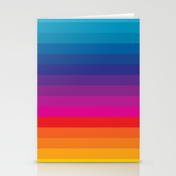  Classic 70s Vintage Style Retro Stripes - Funky Rainbow Stationery Card Gallery Image 1