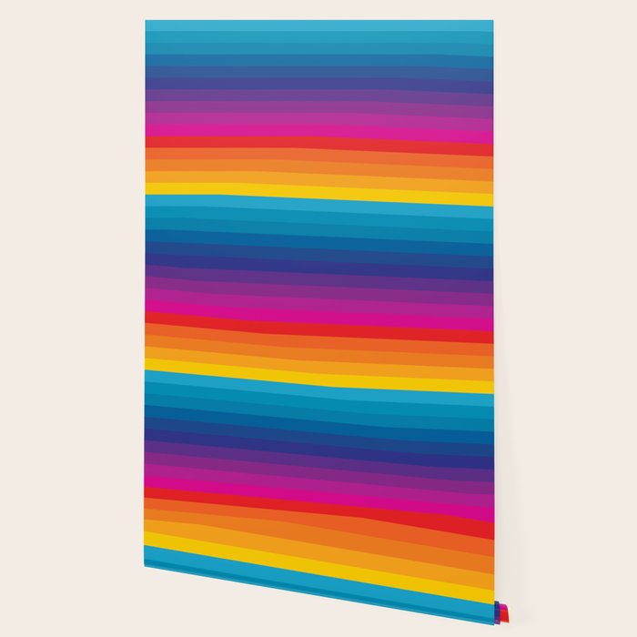  Classic 70s Vintage Style Retro Stripes - Funky Rainbow Wallpaper Gallery Image 2