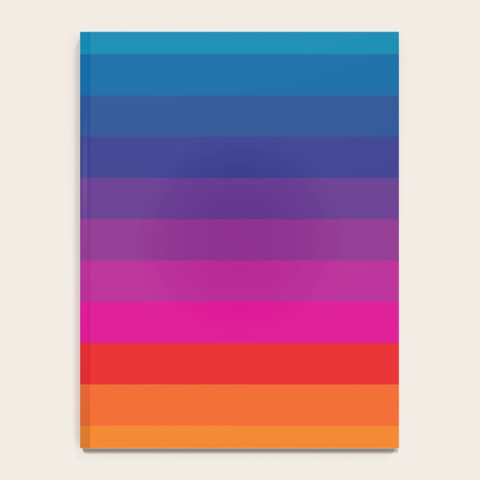  Classic 70s Vintage Style Retro Stripes - Funky Rainbow Notebook Gallery Image 4