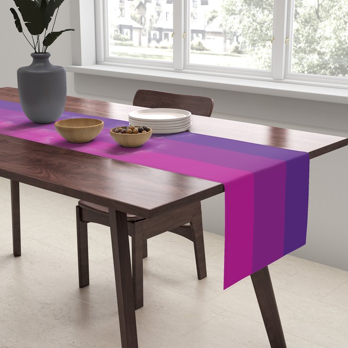  Classic 70s Vintage Style Retro Stripes - Funky Rainbow Table Runner Gallery Image 2