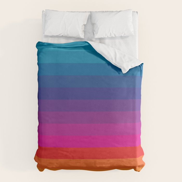  Classic 70s Vintage Style Retro Stripes - Funky Rainbow Duvet Cover Gallery Image 6