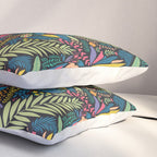 Retro colorful jungle nature plant pattern Pillow Sham Gallery Image 3