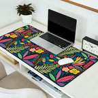 Retro colorful jungle nature plant pattern Desk Mat Gallery Image 2