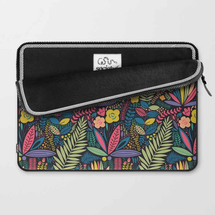 Retro colorful jungle nature plant pattern Laptop Sleeve Gallery Image 2