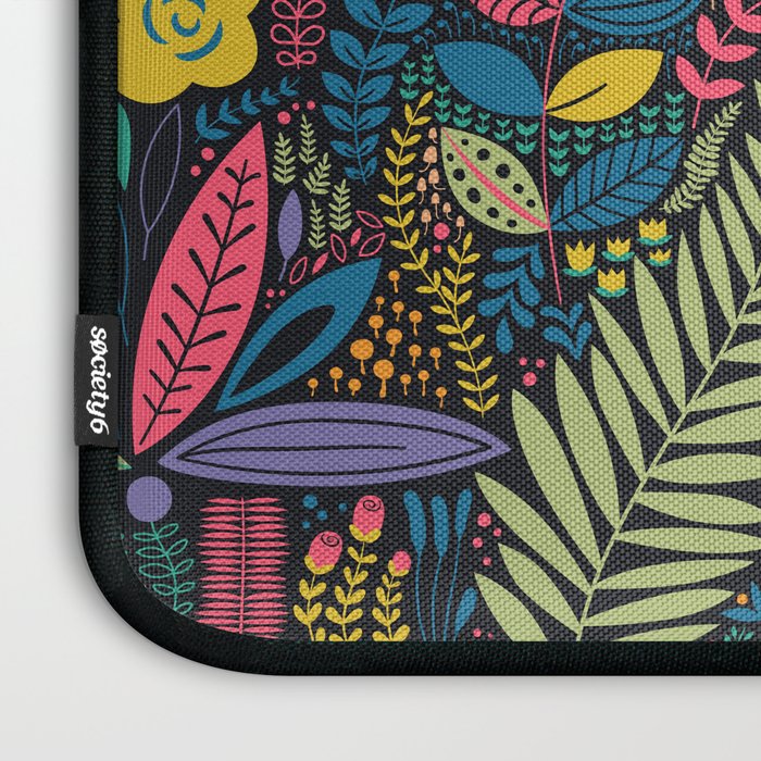 Retro colorful jungle nature plant pattern Laptop Sleeve Gallery Image 3