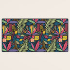 Retro colorful jungle nature plant pattern Desk Mat Gallery Image 3