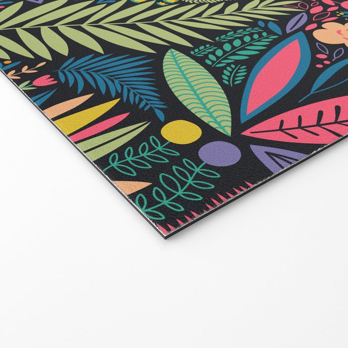 Retro colorful jungle nature plant pattern Welcome Mat Gallery Image 2