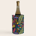 Retro colorful jungle nature plant pattern Wine Chiller Gallery Image 2