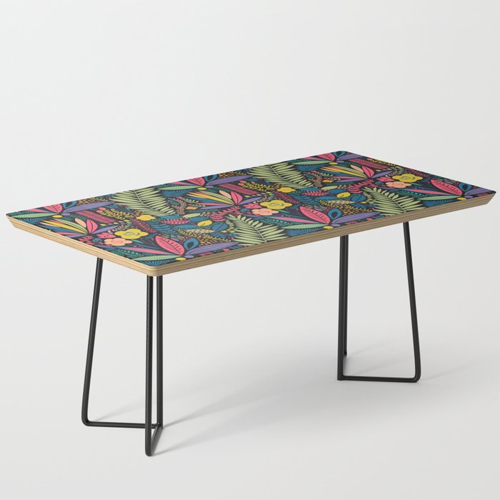 Retro colorful jungle nature plant pattern Coffee Table Gallery Image 1