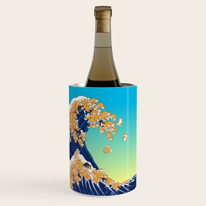 Shiba Inu in Great Wave Wine Chiller Gallery Image 1