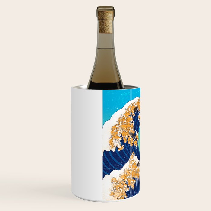 Shiba Inu in Great Wave Wine Chiller Gallery Image 2