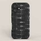 Soft texture of Shibori squares - black pattern iPhone Case Gallery Image 1