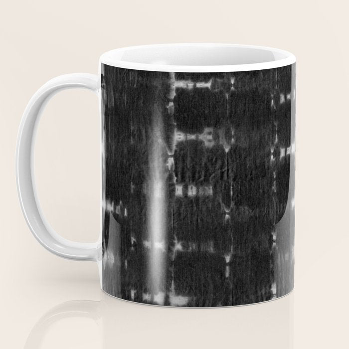 Soft texture of Shibori squares - black pattern Coffee Mug Gallery Image 3