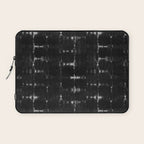 Soft texture of Shibori squares - black pattern Laptop Sleeve Gallery Image 1
