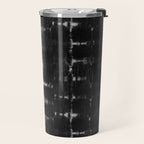 Soft texture of Shibori squares - black pattern Travel Mug Gallery Image 2
