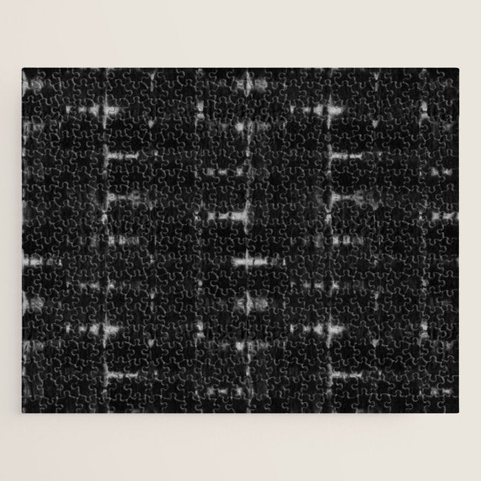 Soft texture of Shibori squares - black pattern Jigsaw Puzzle Gallery Image 1