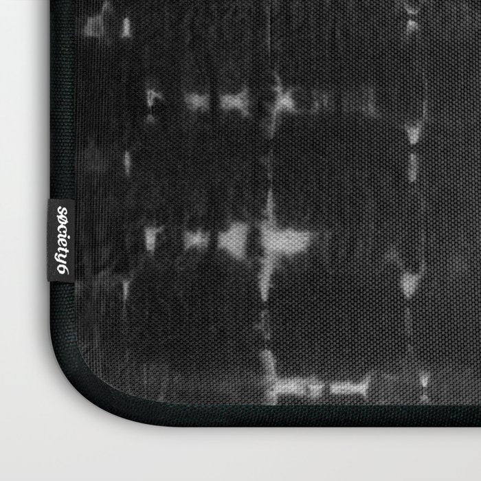 Soft texture of Shibori squares - black pattern Laptop Sleeve Gallery Image 3