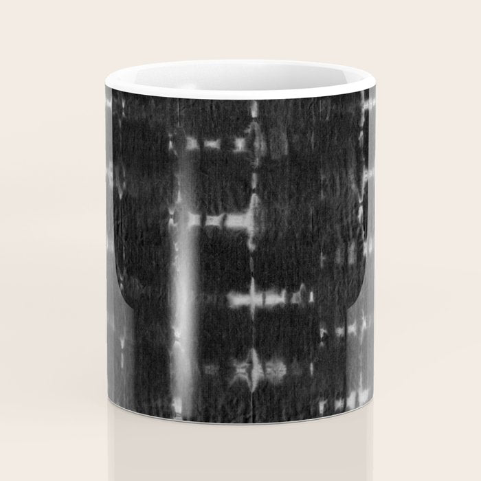 Soft texture of Shibori squares - black pattern Coffee Mug Gallery Image 4